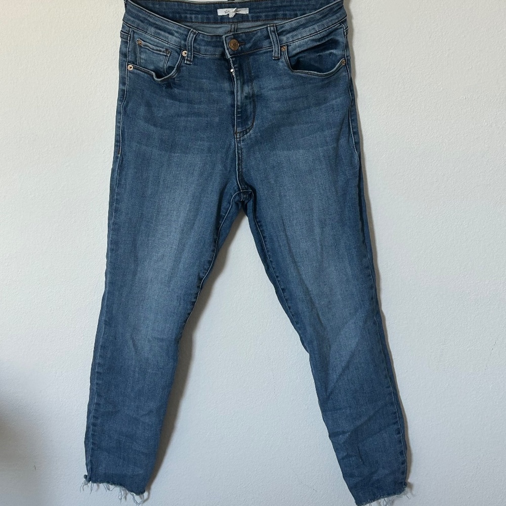 plain blue skinny  jeans